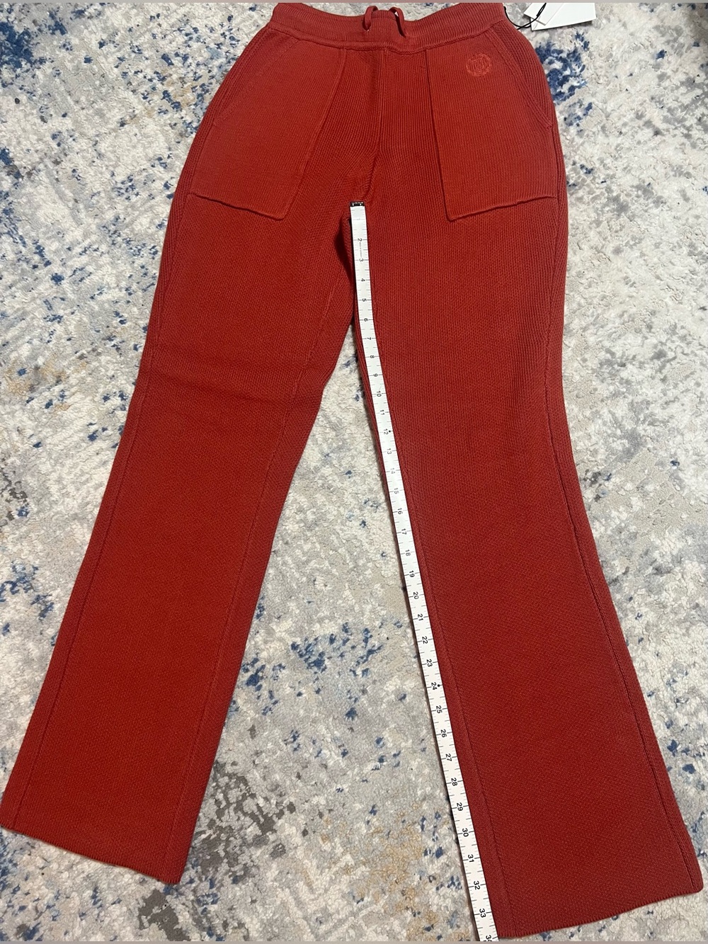 Honor the gift Knit Flare Pants in Rust Red